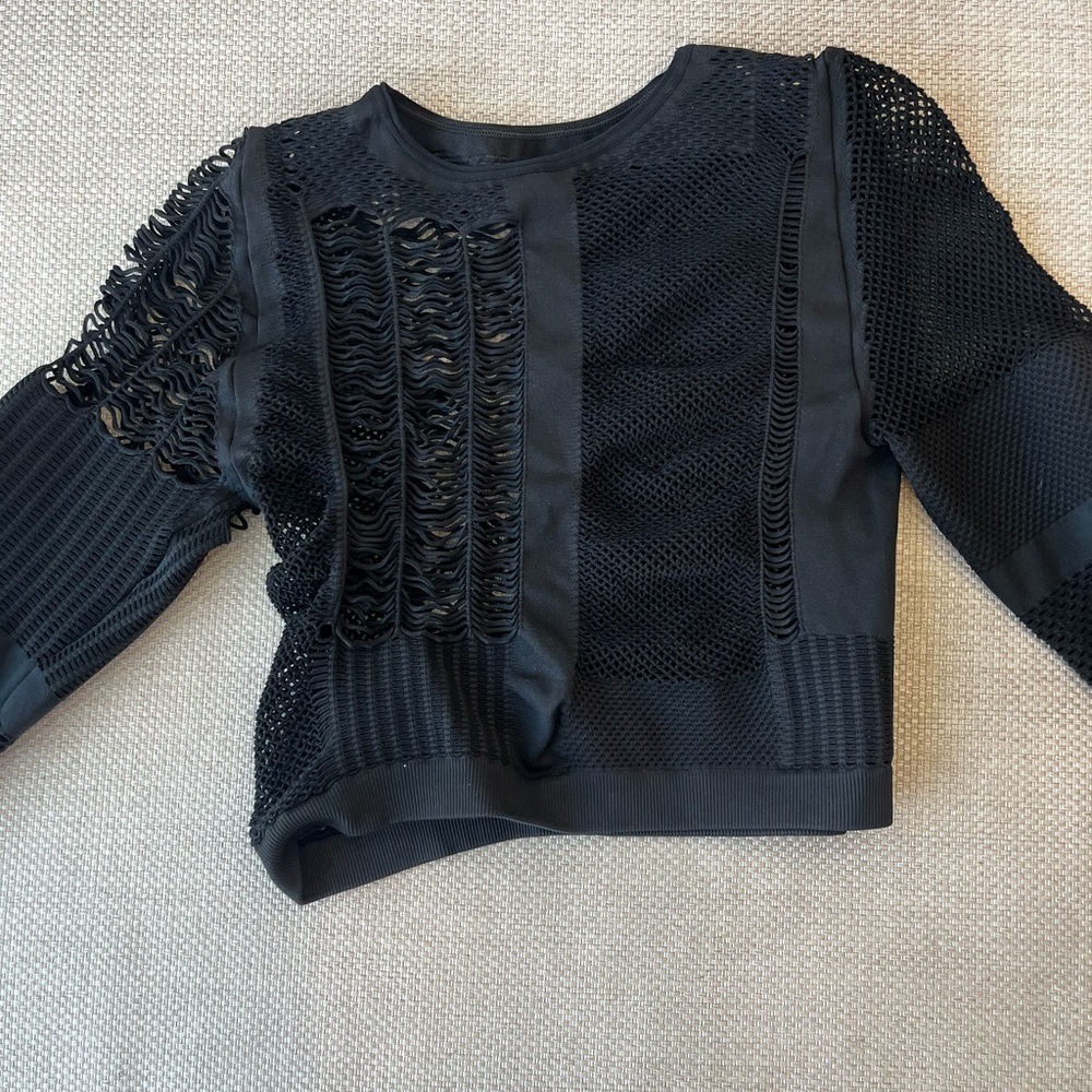 Black Urban Outfitters Mesh Long Sleeve Top